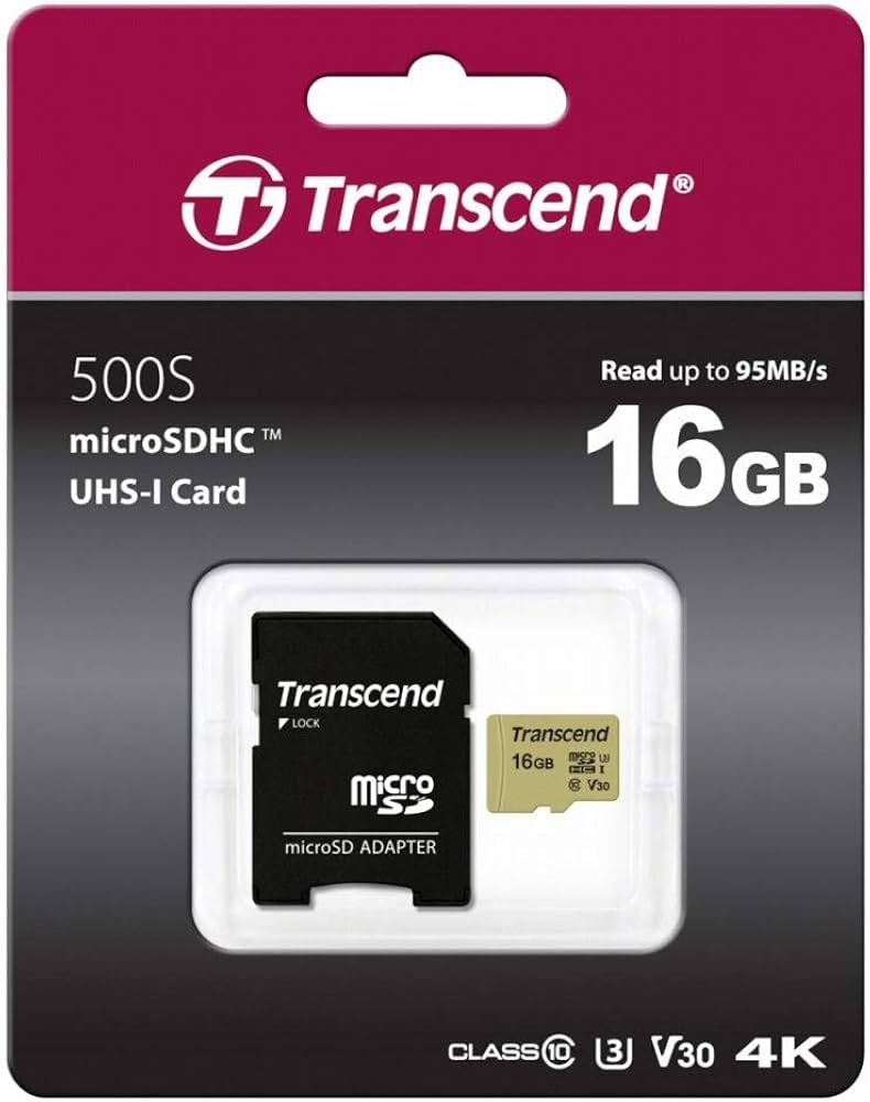 MICRO SD 16GB UHS-I C/ ADAPTADOR TRANSCEND
