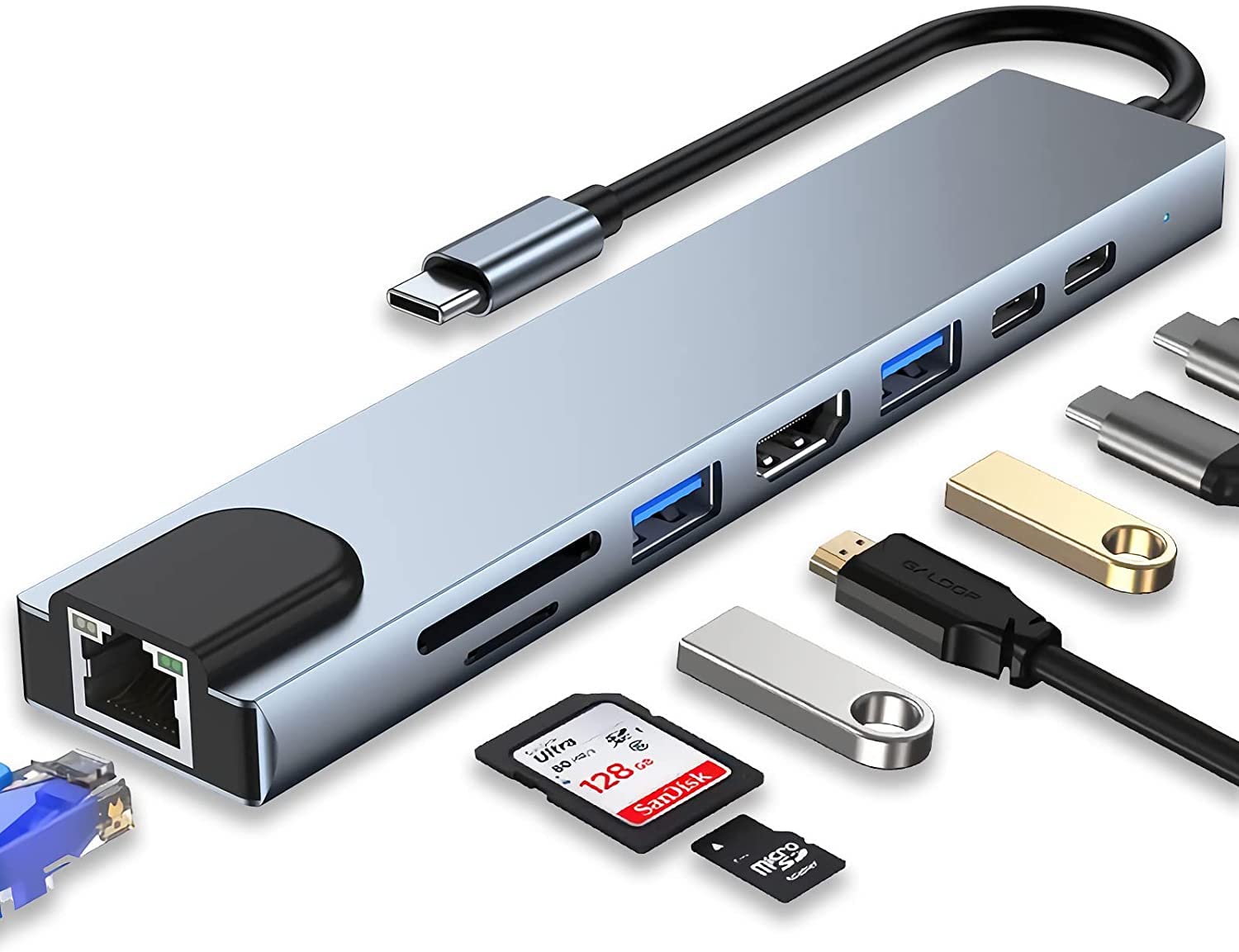 ADAPTADOR MULTIFUNCIONAL 8 PORTAS